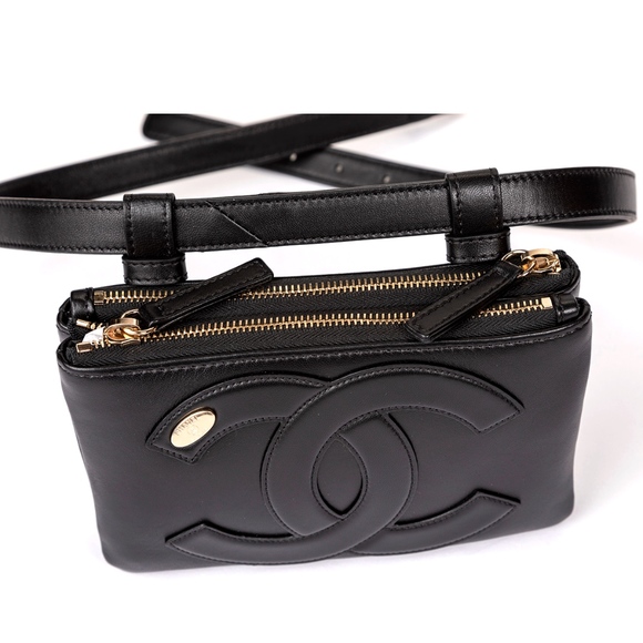 CHANEL Lambskin CC Mania Waist Belt Bag Black - Picture 5 of 8